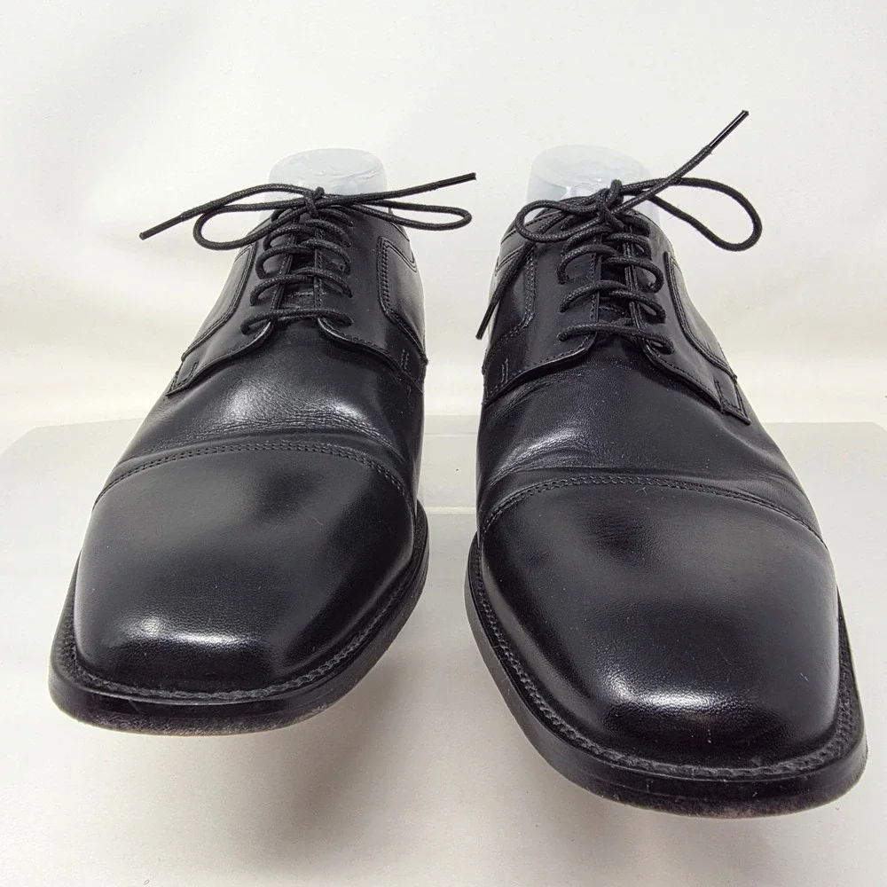 J. Murphy Johnston & Murphy Dress Shoes Men 11 WIDE Cap Toe Black Leather Oxford